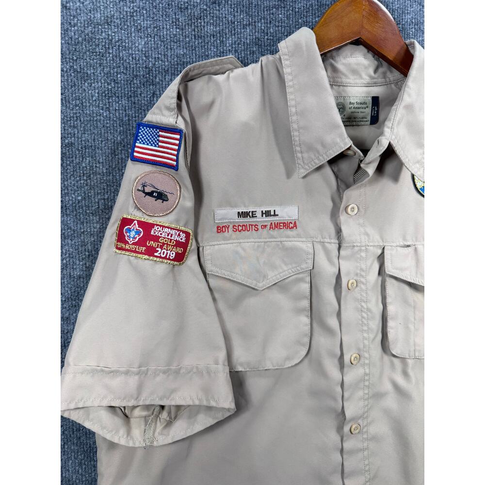Boy Scouts Of America Uniform Shirt Men's Large Vented Patchwork Scouting - Picture 4 of 9